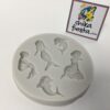 Molde de Silicon de mini sirenas con delfines modelos diferentes