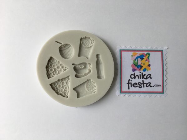 Molde de silicon figuras de cafetería comida